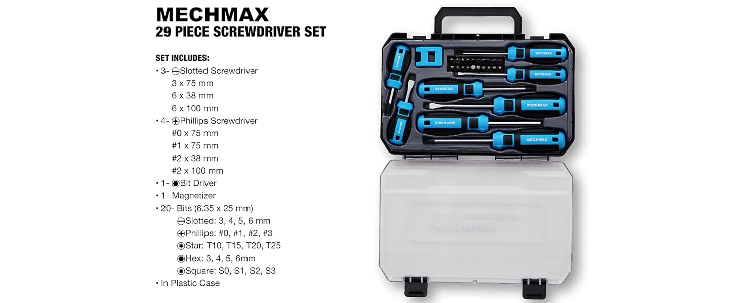 MECHMAX 29 Piece Magnetic Screwdriver Set