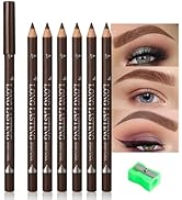 6Pcs brow pencil, wooden hard-core eyebrow pencils, eyebrow pencil medium brown, eyebrow and eyel...