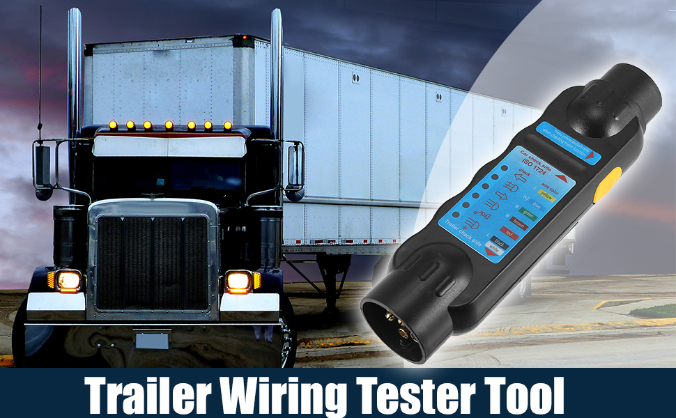 X AUTOHAUX 7 Pin 12V Car Trailer Wiring Tester Tool Truck Towing Light Wiring Tester