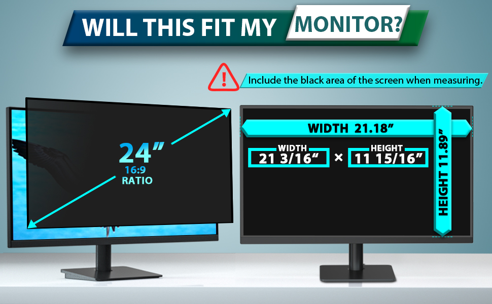 [2Pack] 2023 Upgrade 24 Inch Computer Privacy Screen Filter