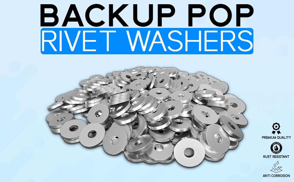 Backup POP Rivet Washers Aluminum Rivets for 3/16" Diameter, 300pcs