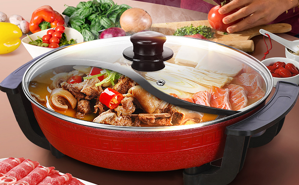 2 in 1 electric twin hot pot