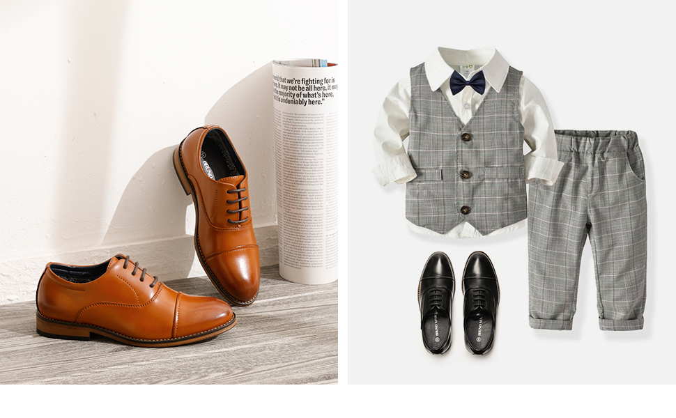 Bruno Marc Schnürhalbschuhe Jungen Anzugschuhe Derby Oxford Hochzeit Schuhe