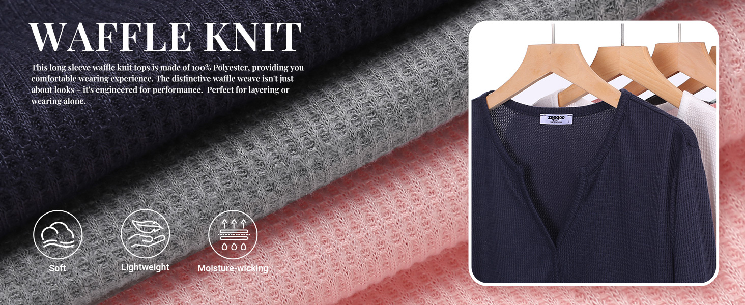 zeagoo waffle knit tops