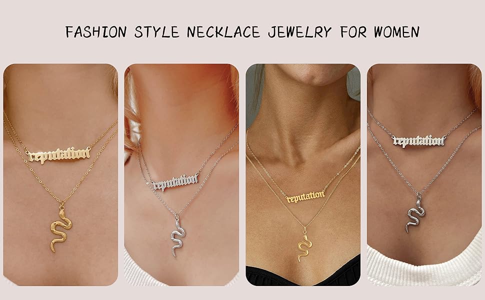 Charm Layering Gold/Silver Reputation Snake Necklace for Women