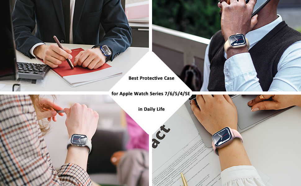 XINGHAO 3 Pack case for Apple Watch Screen Protector SE