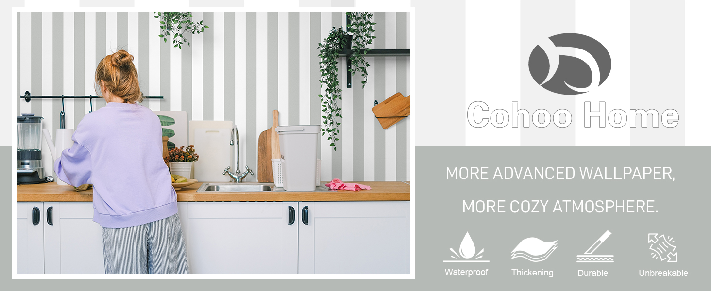 Gray and White Wallpaper Peel and Stick Wallpaper for