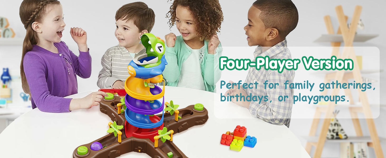 Dino Spin Twister Toddlers Toys for 3 4 5 6 Years Old Kids, Dinosaur ＆ Ball Drop Games