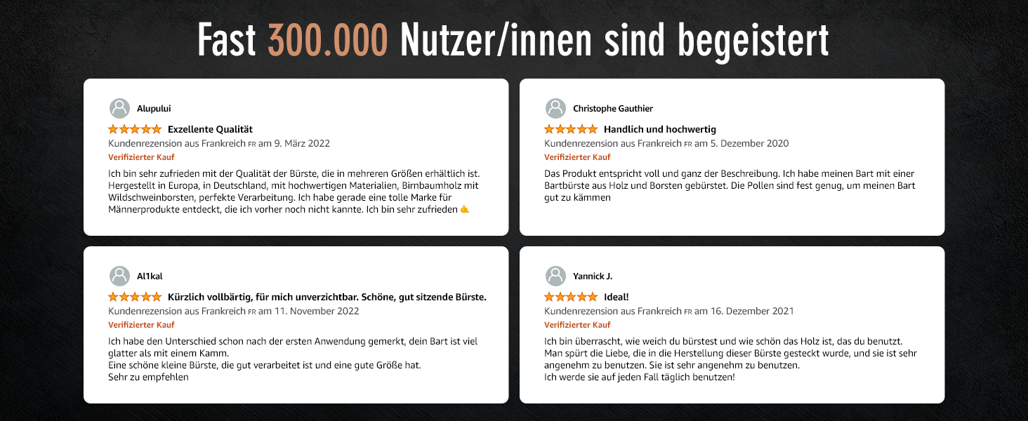 ZilberHaar Bartbürste Regular Weiche Wildschweinborsten und