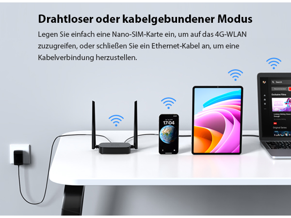 Tenda 4G03 Pro 4G LTE WLAN Router für SIM Karte