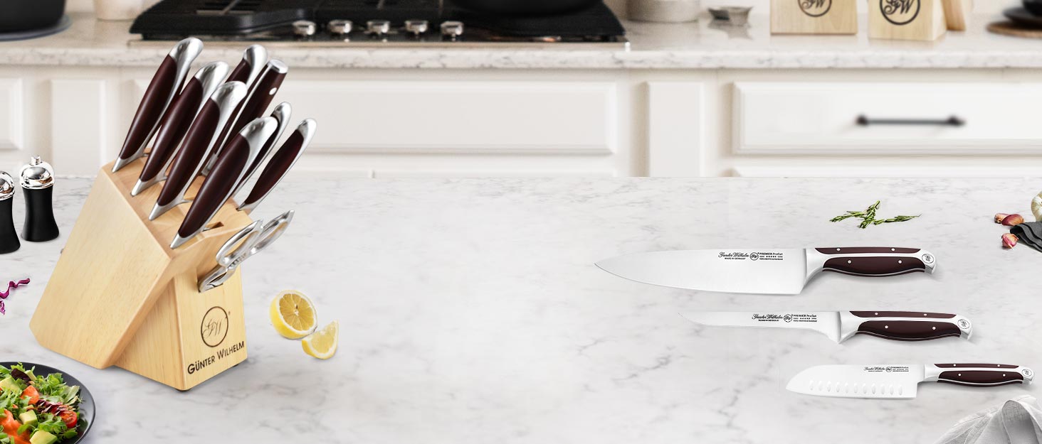 Gunter Wilhelm 8" Carving Knife & Fork Set German Steel