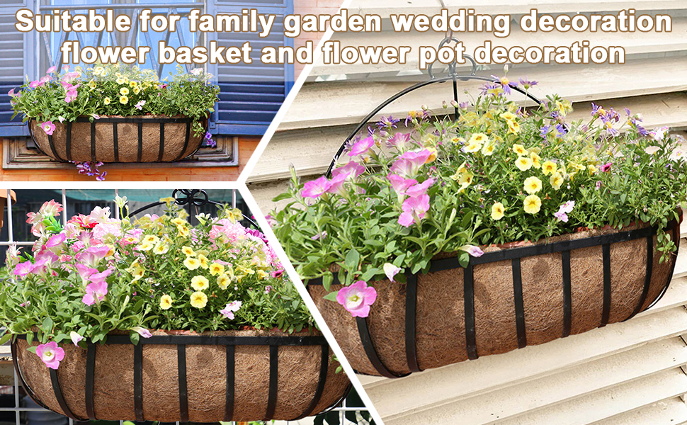 2PCS Natural Coconut Liners for Planters, Hanging Basket