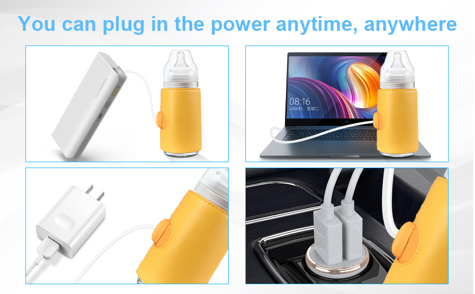 Bottle Warmer Bag, Baby Bottle Warmer Insulation Cover, Portable USB