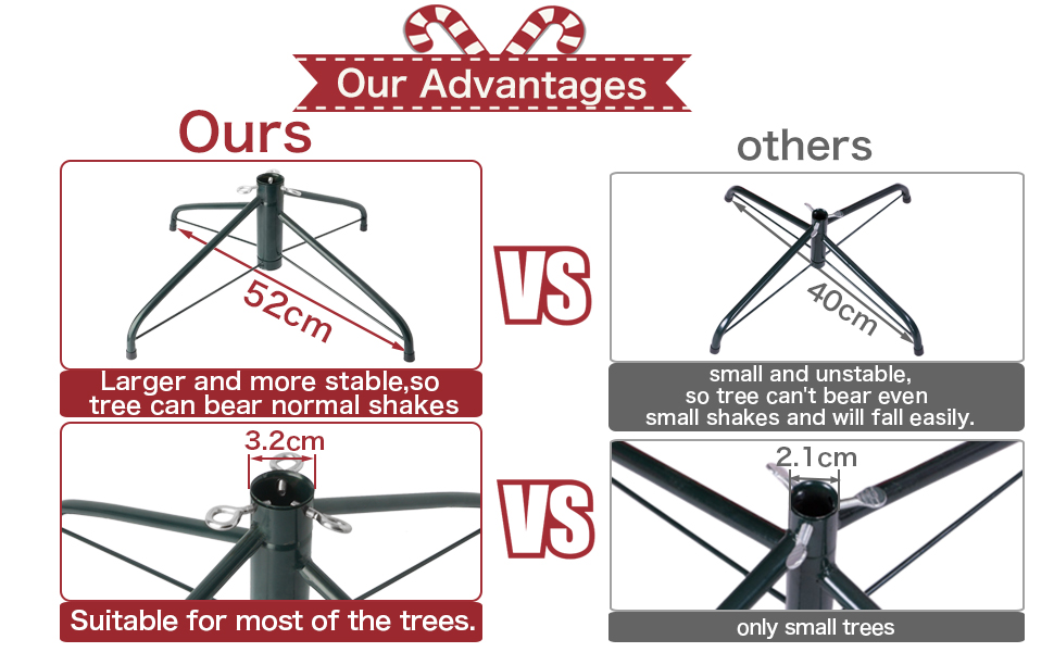 EZYDECOR Christmas Tree Stand for Artificial Trees Metal Christmas Tree
