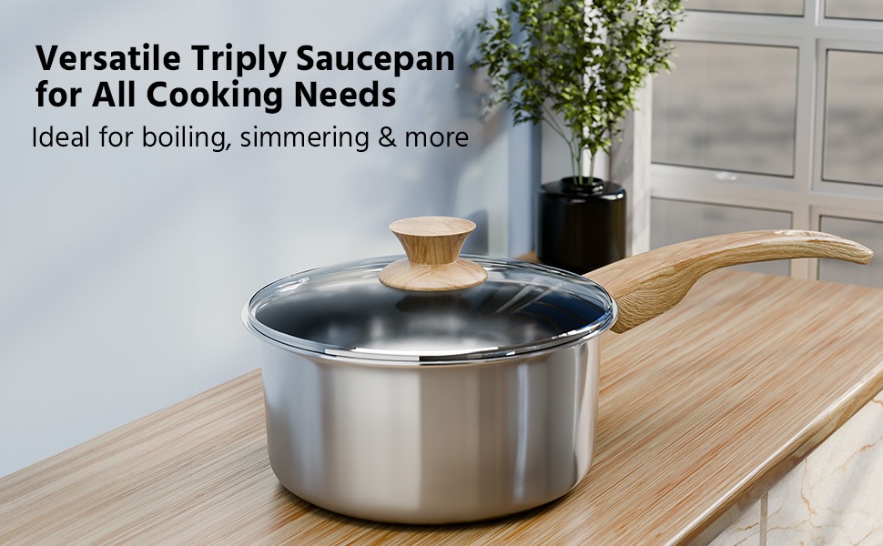 Triply 14 cm Saucepan for Cooking
