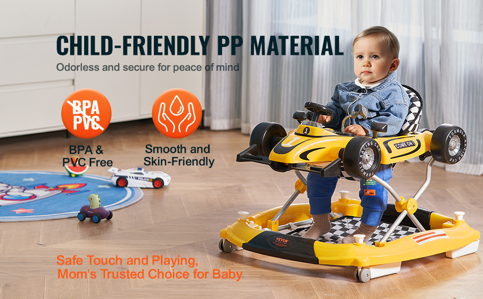 VEVOR 4in1 Baby Walker, Foldable Baby Activity Center on