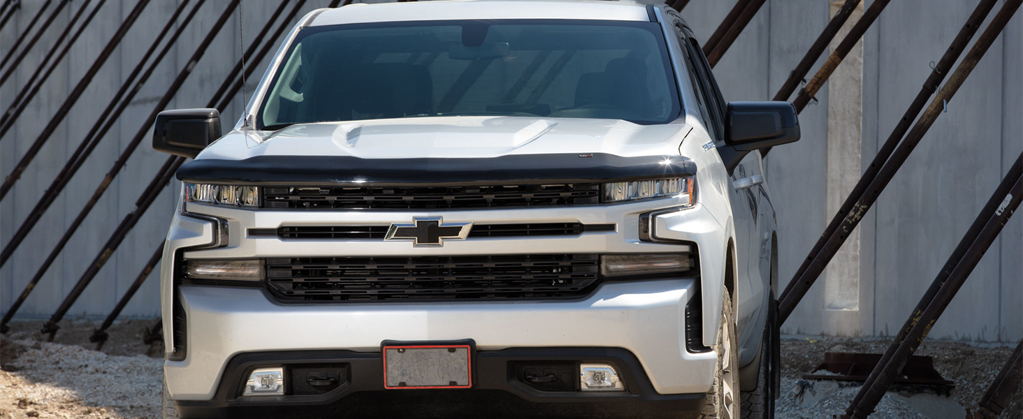 SIlverado parked in front of construction site