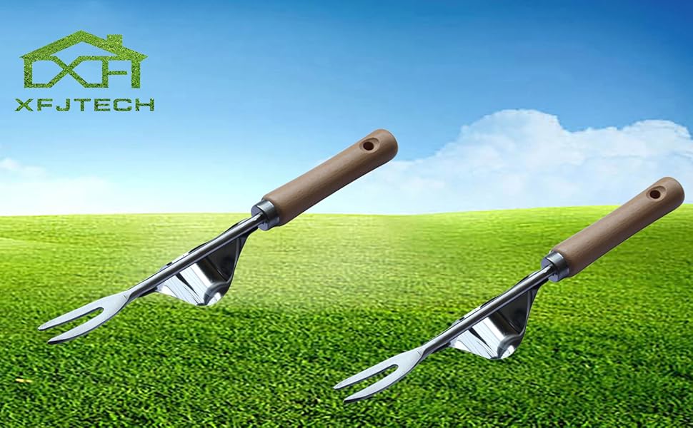 XFJTECH Hand Weeding Tool Garden Weed Puller Stainless Leverage Base