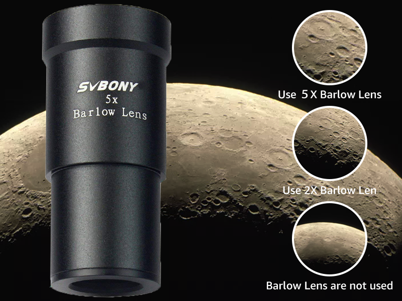 SVBONY Telescope Barlow Lenses, 1.25 Inch Telescope Accessory, Fully