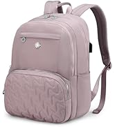 Swissdigital Design Travel Backpack for Women, Pink Simple Modern Laptop College Backpacks for Sc...