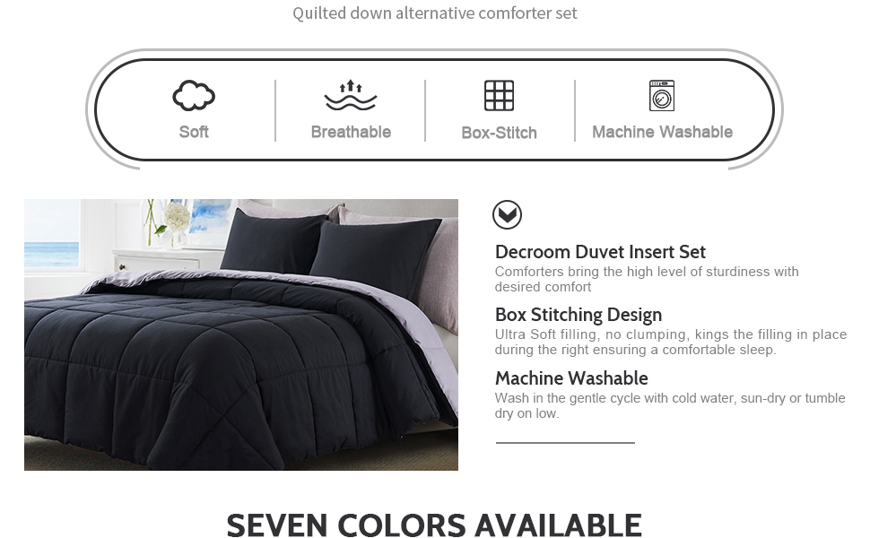 Decroom Lightweight King Comforter Set with 2 Pillow Sham 3 Pieces