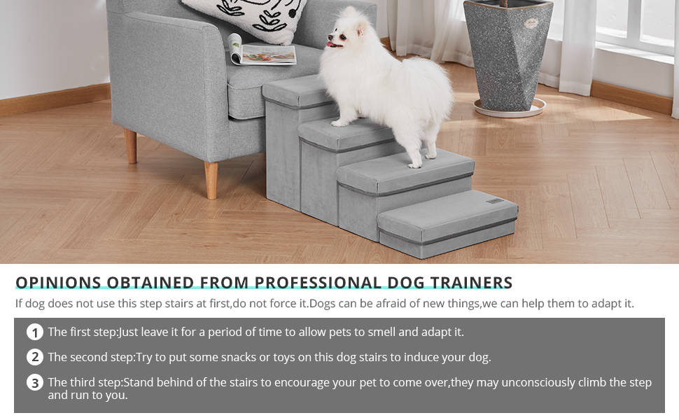 Dreamsoule 3 in 1 Dog Steps Stairs Foldable Pet Ramp with A Deluxe