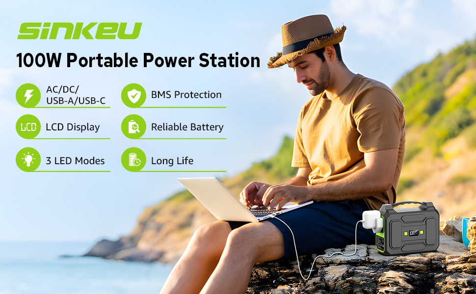 Portable Power Station 100W 27000mAh/99Wh Solar Generator with 230V UK