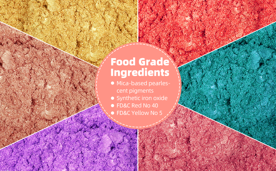 Luster Dust Edible SetWayin 6 Colors Edible Glitter Set