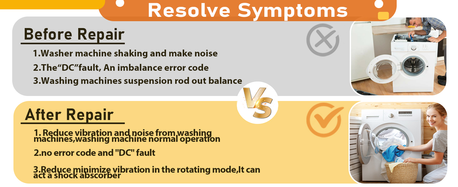 DC97-16350Q WA55A7700AV washer suspension rods fo AP6806418 Samsung Models WA55CG7100AV, 