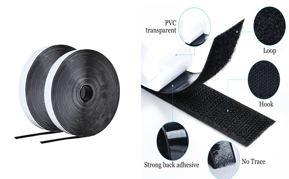 LIVITUP Hook and Loop Strips with Adhesive, 15 Feet Heavy