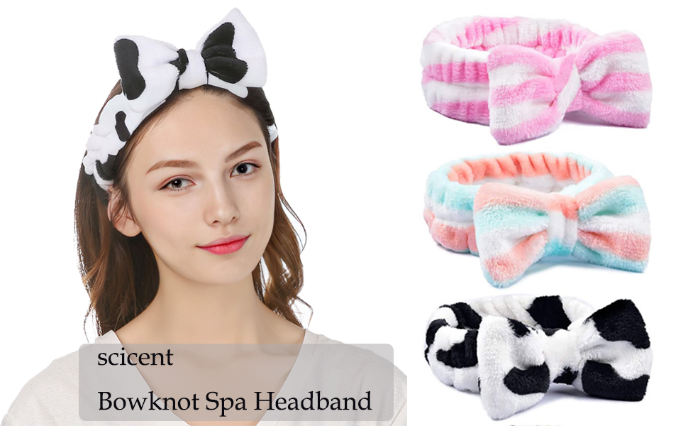 scicent Spa Headband Makeup Hairbands Bow Face Wash Head Scarfs Super