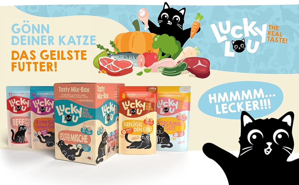 Lucky Lou Lifestage Mix Katzenfutter nass hochwertiges Katzenfutter mit hohem Fleischanteil