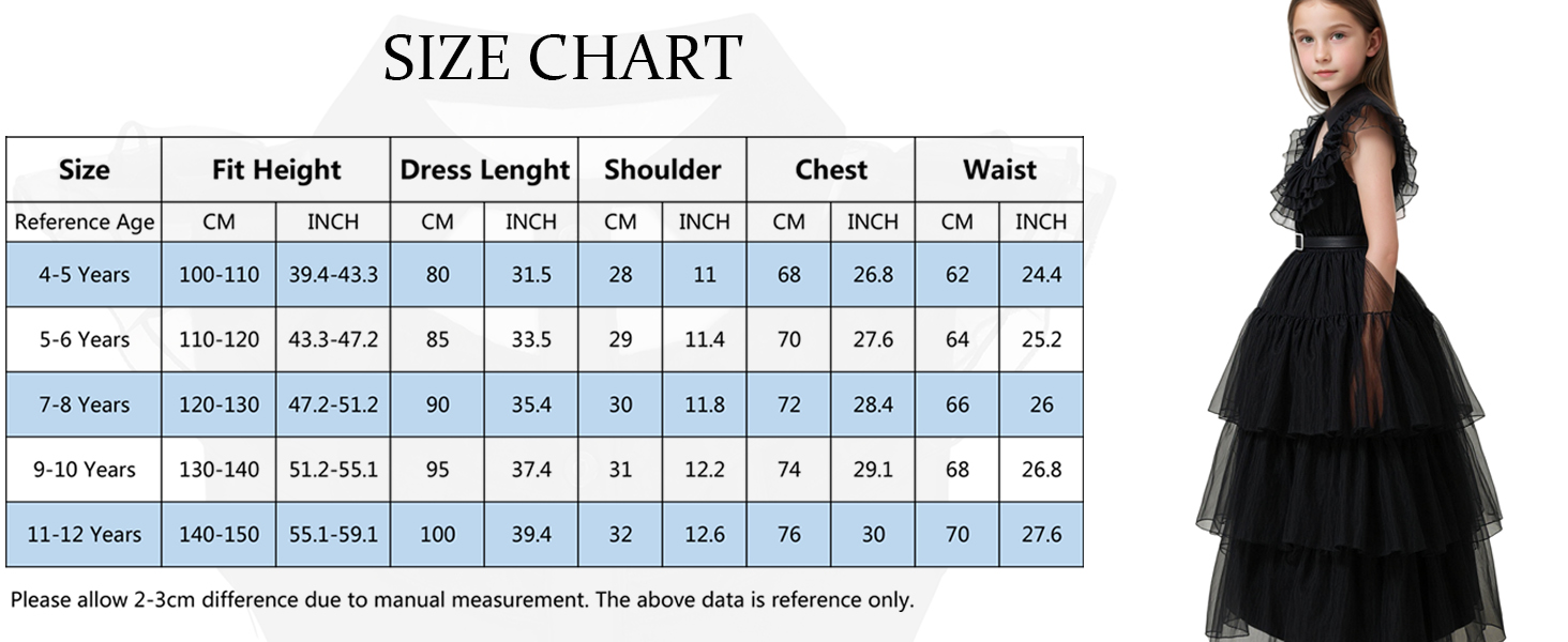 GZ-LAOPAITOU Black Dance Dress for Girls Halloween Cosplay Costumes Party Dress Up Outfits