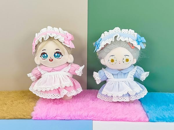 Amazon.co.jp: niannyyhouse 10cm ぬいぐるみ 服 メイド ドレス