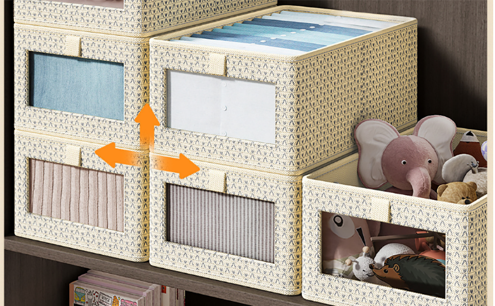 2 Pack Wardrobe Closet Organizer,Stackable Clothing Bins