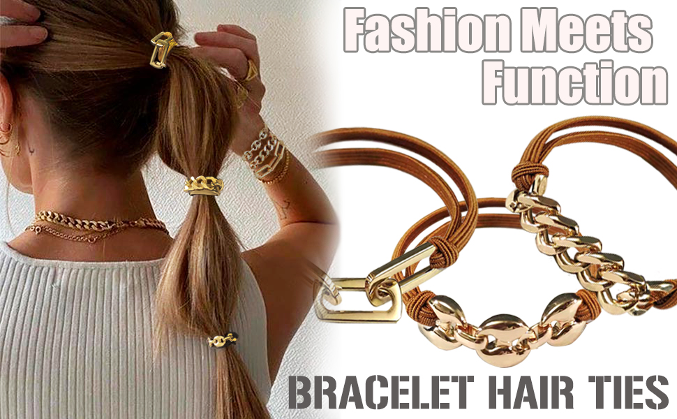 ponytail holders opras pony o spiral thick band elastics scrunchie girls bracelet jewelry gold wow 