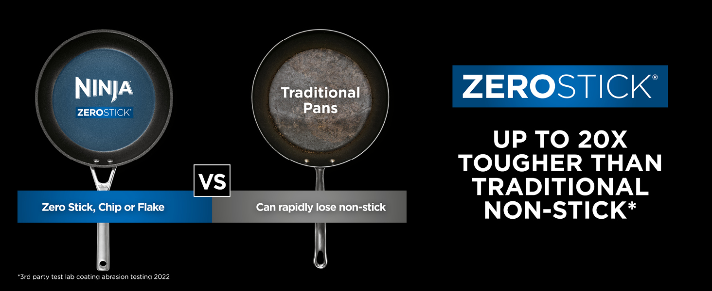 Ninja ZEROSTICK Premium Cookware 3Piece Saucepan Set with Glass Lids