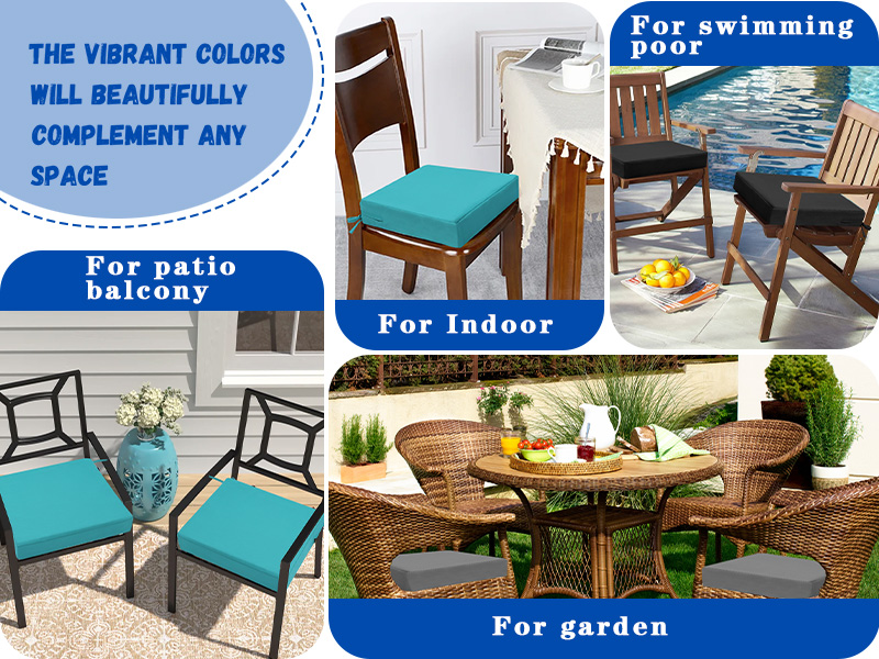 ideehome Outdoor Chair Cushions Set of 2, Waterproof Patio