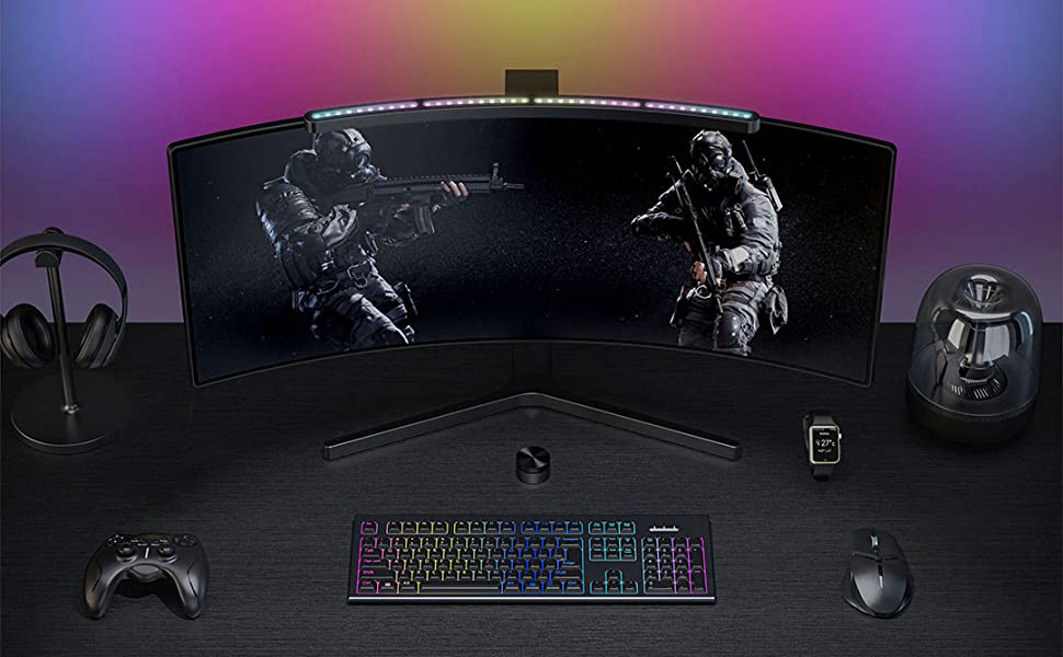 MELIFO Curved Monitor Light Bar for Curved Monitor,Monitor