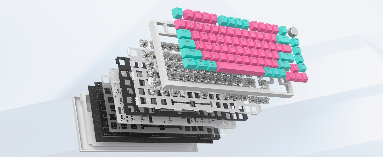 pink wireless mechanical keyboard