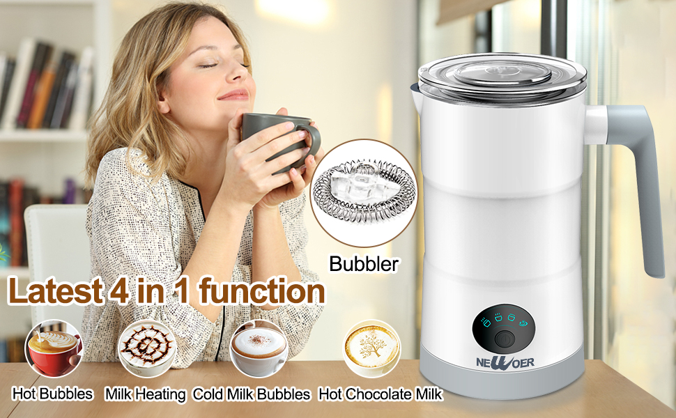 newoer Electric Milk Frother and Warmer,4 in 1 Automatic