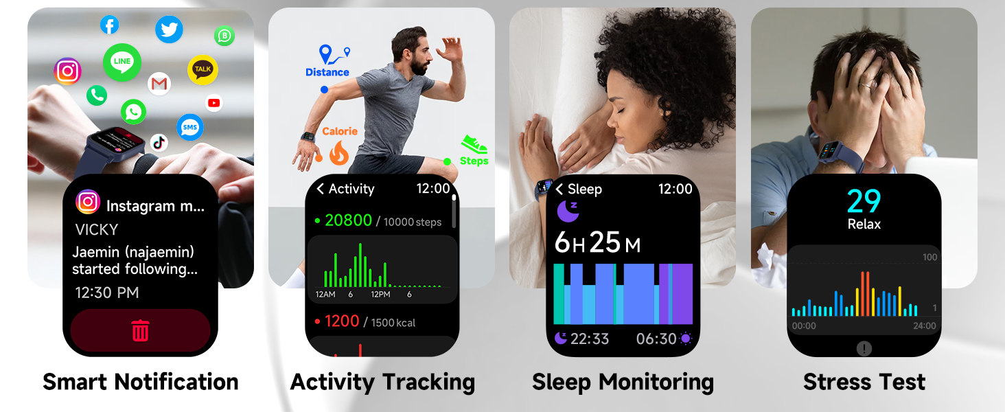 android watch for women men waterproof sports tracker