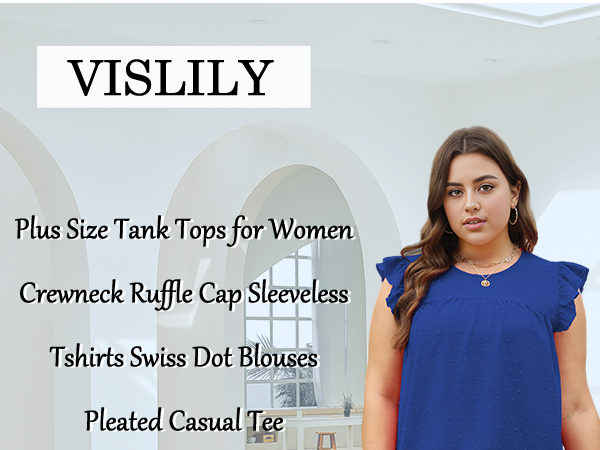 t*3様 SLEEVELESS FRILL SHIRT (即日発送可) Plus Size Women Tops Summer Crewneck Pleated Ruffle Cap