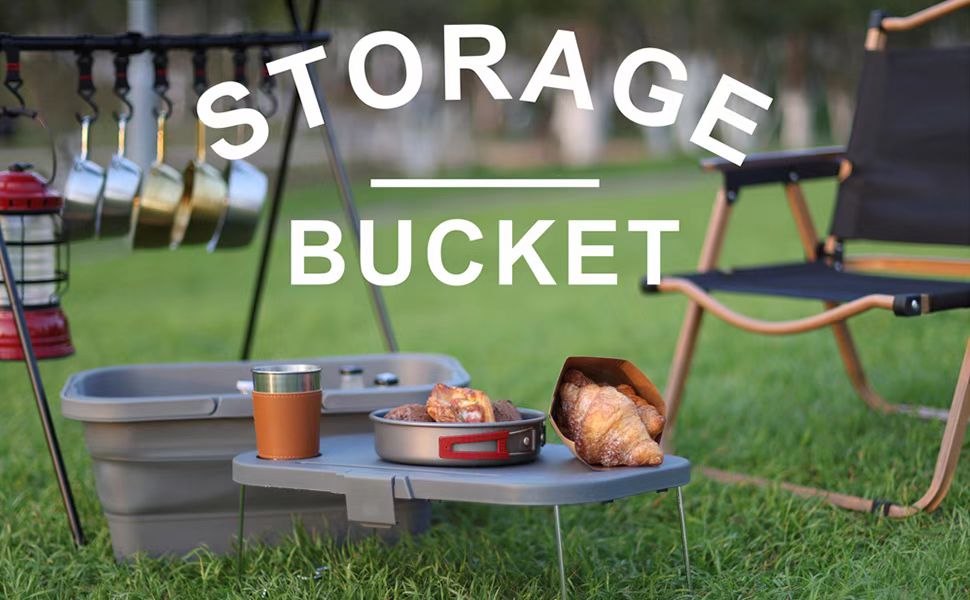 Foldable Picnic Basket for 2 or 4 with Lid and Tray Table