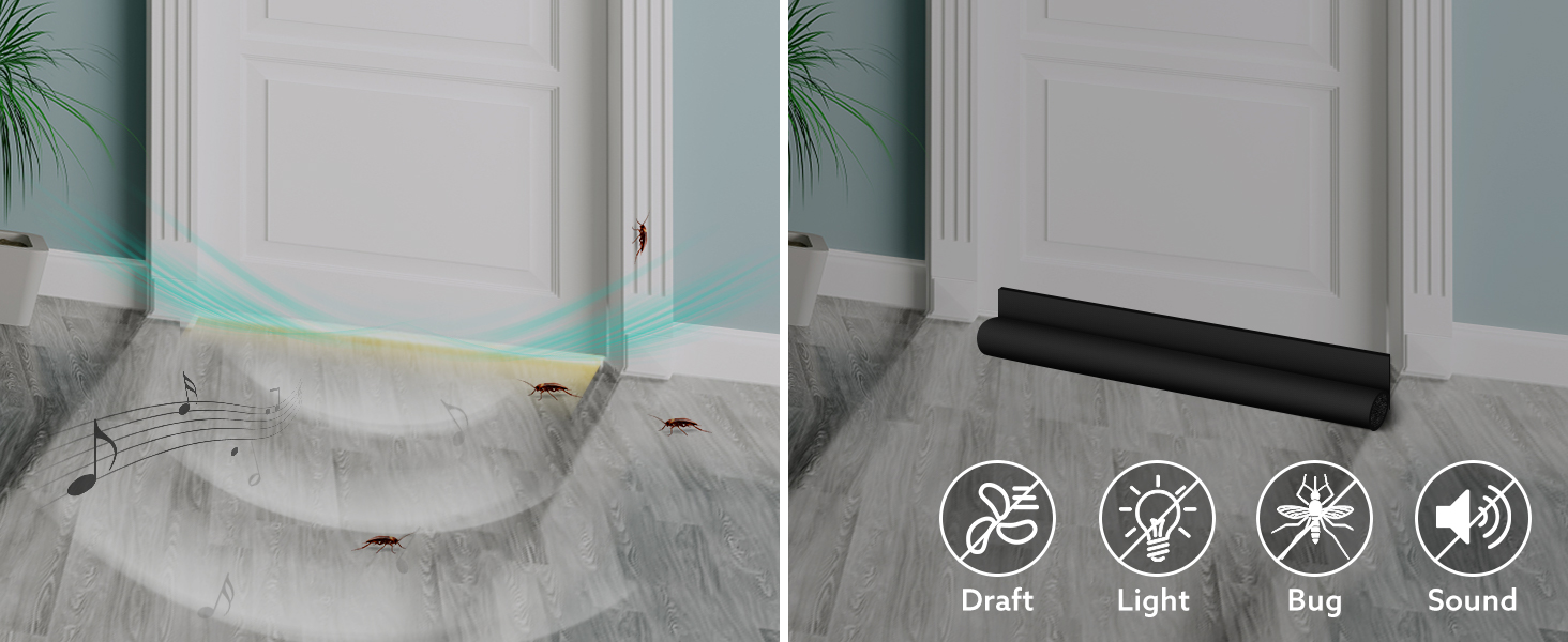 HomeProtect Door Draft Stopper 36 Inch Adjustable Door