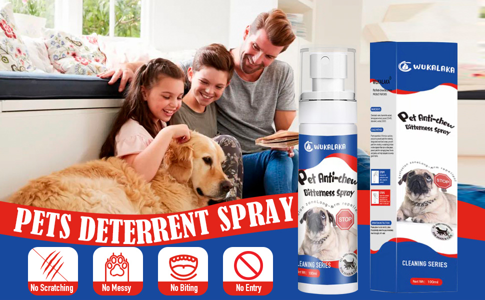 Bitter Apple Spray for Dogs to Stop Chewing, WUKALKA No