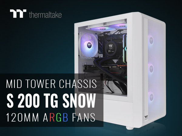 ASUS A520M-E Thermaltake PCケース S200 Amazon.com: Thermaltake S200 TG ARGB Snow ATX Tempered Glass