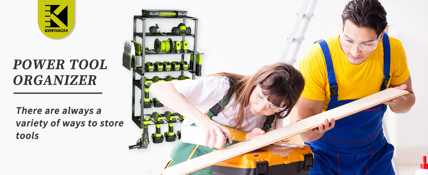KAFAHOM Power Tool Organizer,8 Drill Holder Wall Mount,6