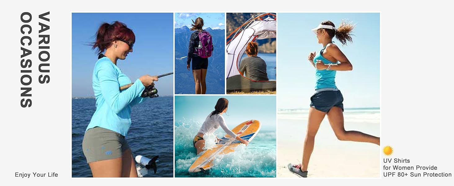 TACVASEN Womens Rash Guard UPF 80+ UV Protection Lightweight Long Sleeve Workout Tops Running Shirt