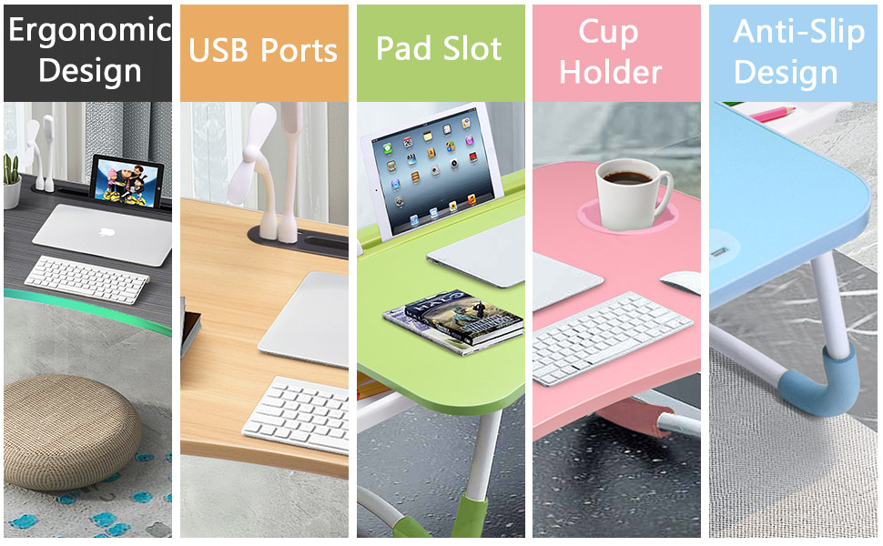 portable desk for laptop for bed bed table for ipad and laptop bed lap tray for laptop 